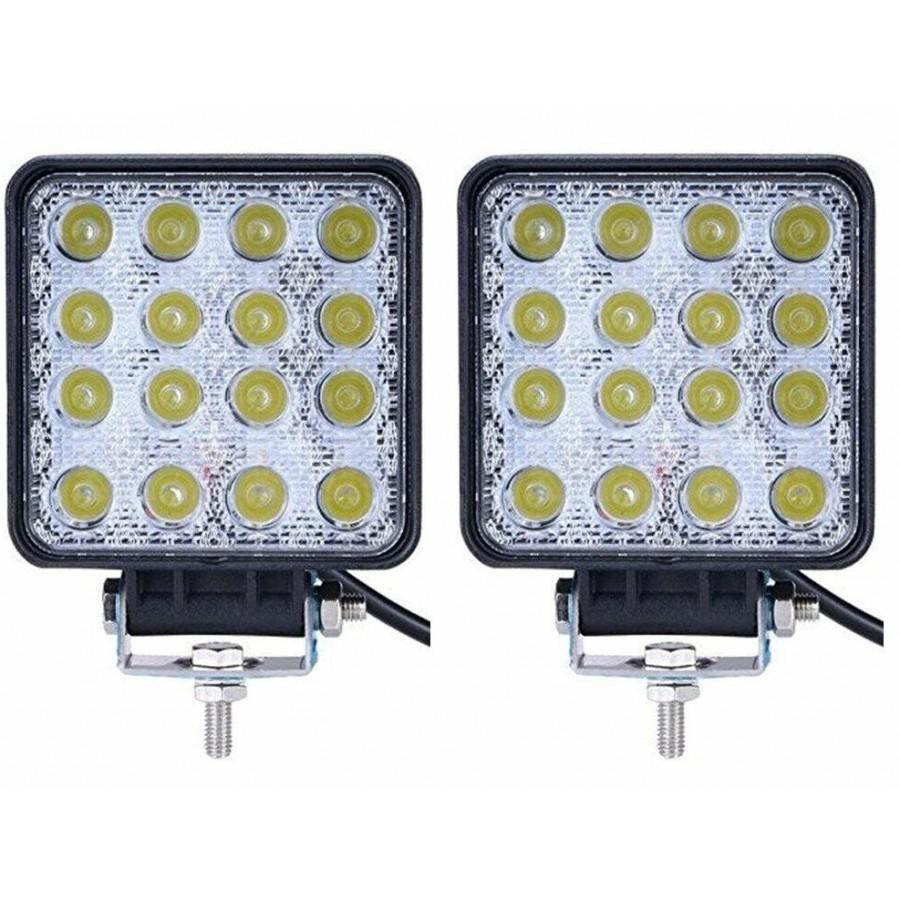 Set 2 proiectoare LED auto offroad 48W, 16 LED, 12V-24V