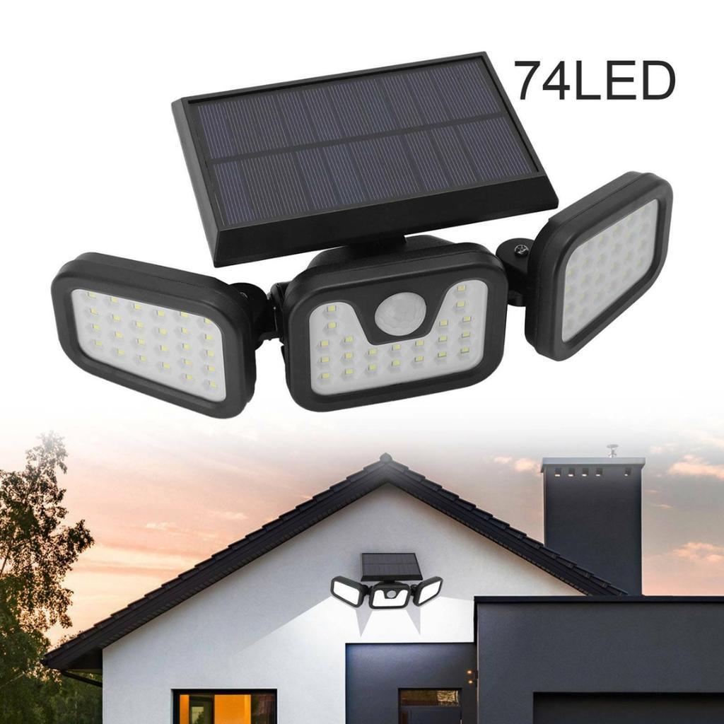 Lampa solara tripla split, senzor de de miscare, 15 W, IP65, 1200 mAh