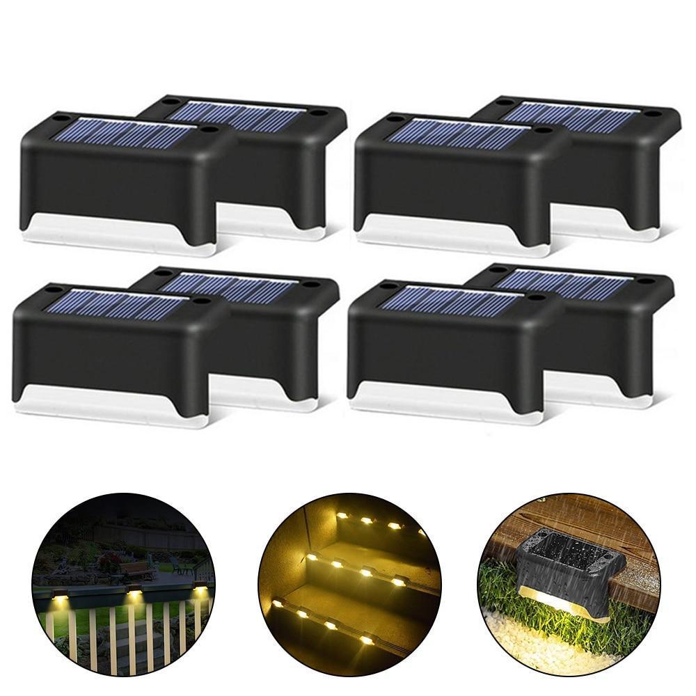 Set 8 lampi solare pentru trepte sau terase, senzor de lumina