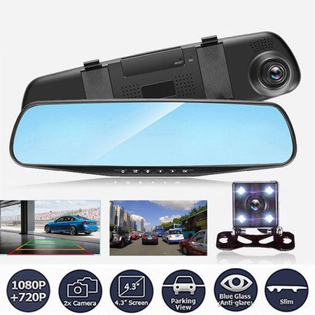 Camera video auto, camera fata-spate Full HD, oglinda retrovizoare
