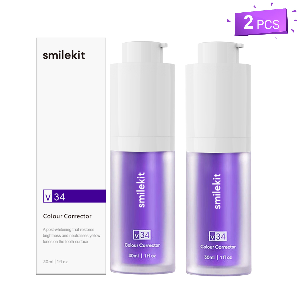 Set 2 x Spuma dentara cu efect de albire 30 ml