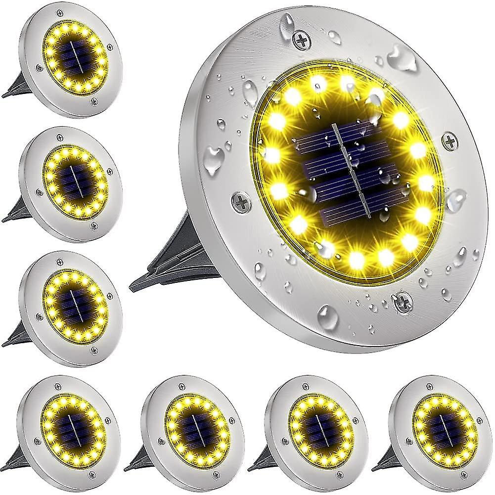 Set 8/12 lampi solare pentru pamant, 16 LED Alb Cald