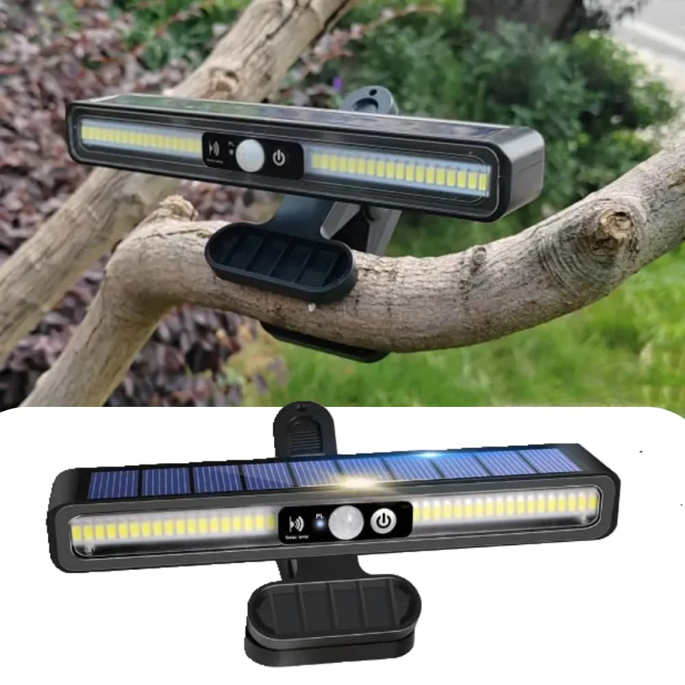 Lampa LED solara, Senzor de miscare, Clips