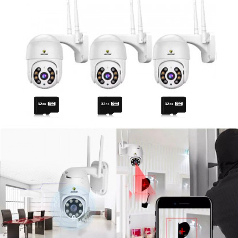 Set 4 x camera video de supraveghere IP 360 WiFi, card 32 GB