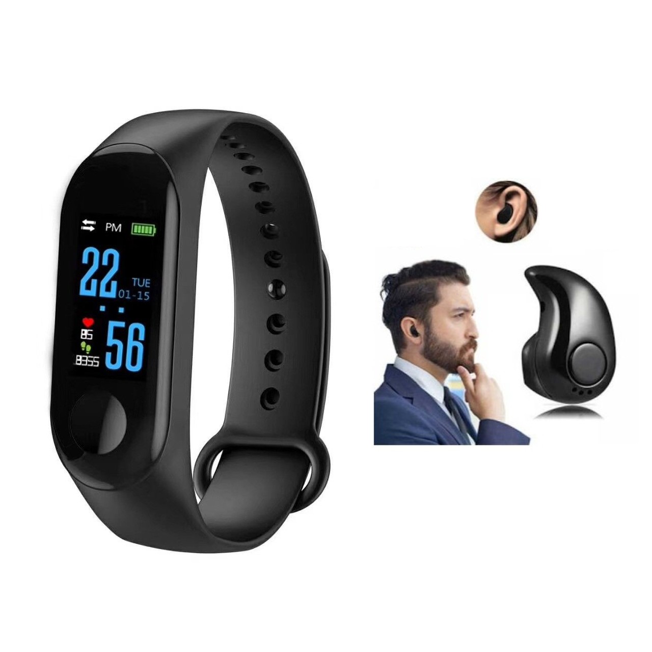 Bratara Bluetooth M3 Fitness + Casca Drop Bluetooth