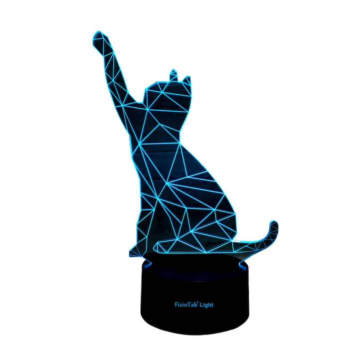 Lampa de veghe 3D, LED 7 culori, lumina ambientala - Pisica
