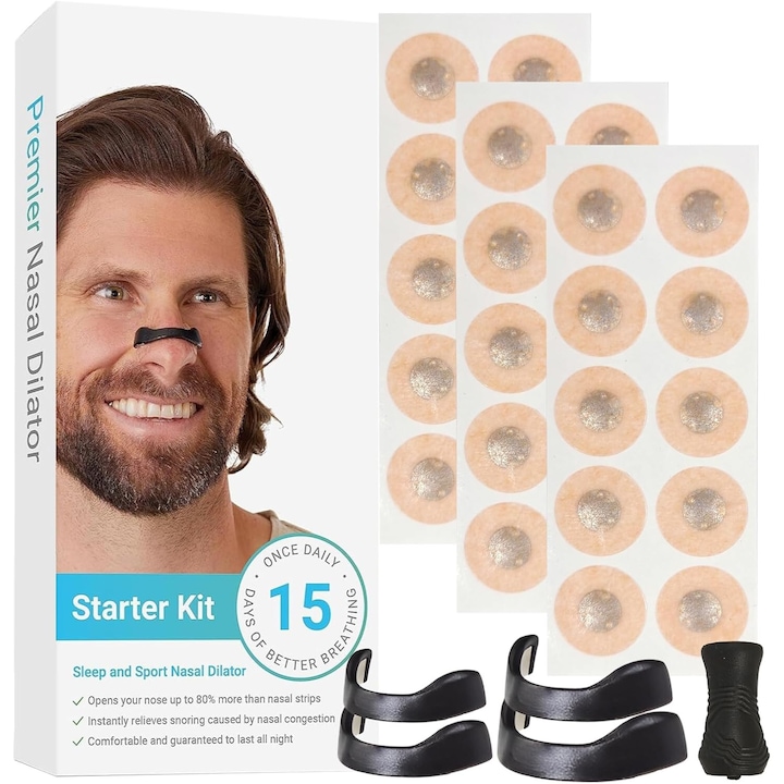 Set 2 x Benzi nazale magnetice antisforait, 15 bucati