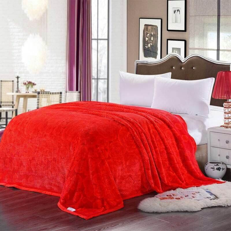 Patura super pufoasa Baycal Jo-jo, 200 x 230 cm, Rosu deschis