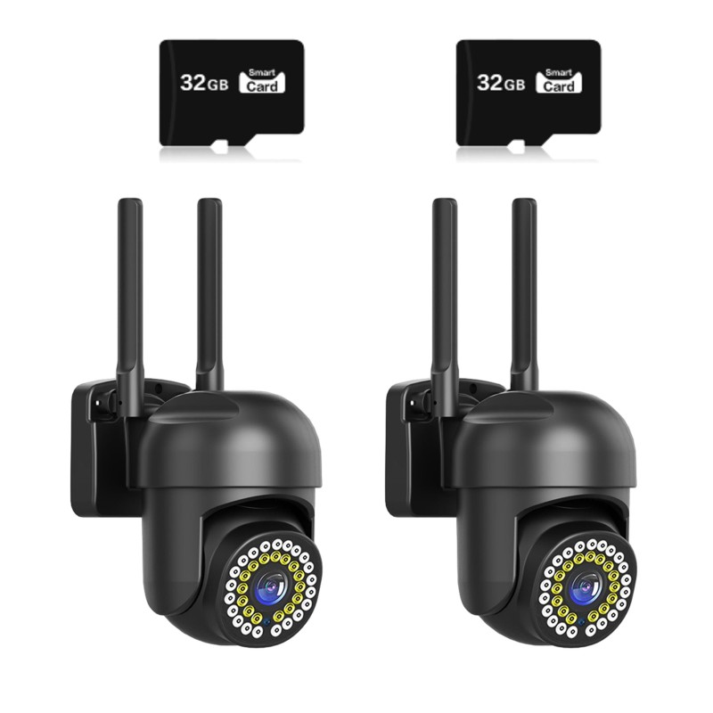 Set 2 x Camera Video Wi-Fi, 36 LED, Rezolutie HD, IP66, Card 32 GB