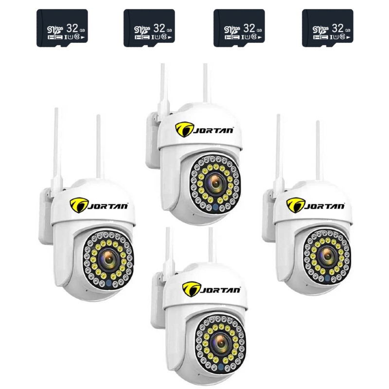 Set 4 x Camera de supraveghere Wi-Fi, Aplicatie LIVE + 4 Card 32GB