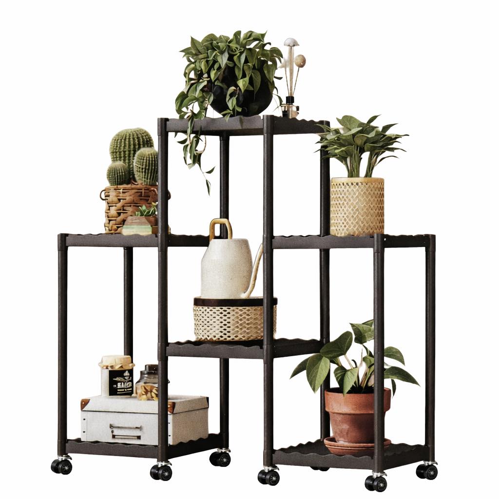 Raft mobil pe roti, organizator 6 niveluri, 82.5 x 77 cm