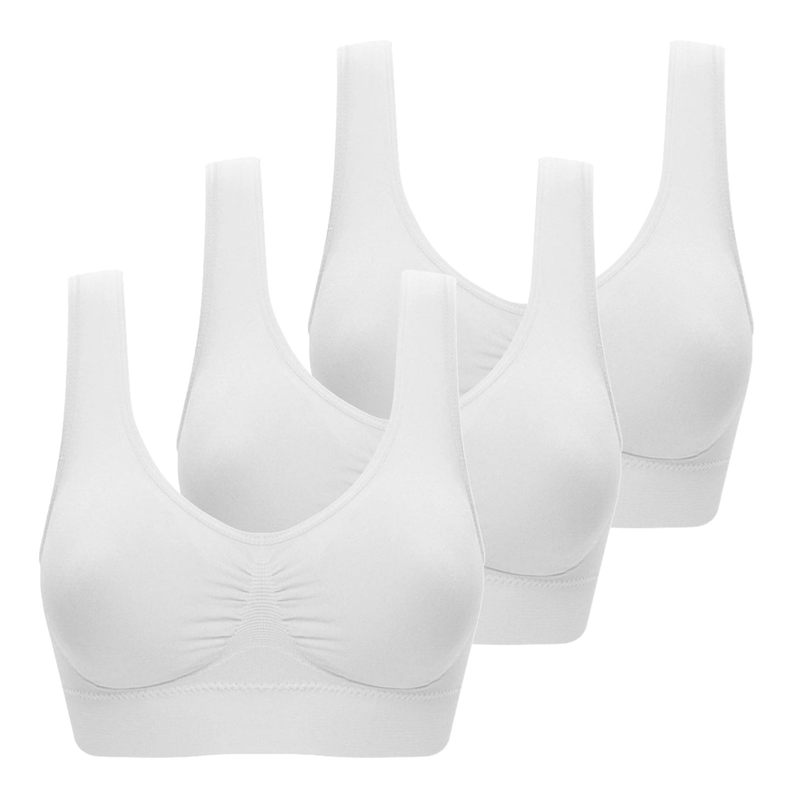 Set 3 x sutien tip bustiera, Alb