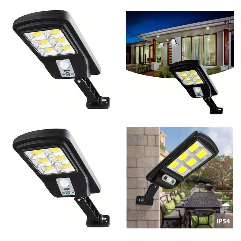 Set 2 x Lampa solara stradala 120 LED, 6 casete