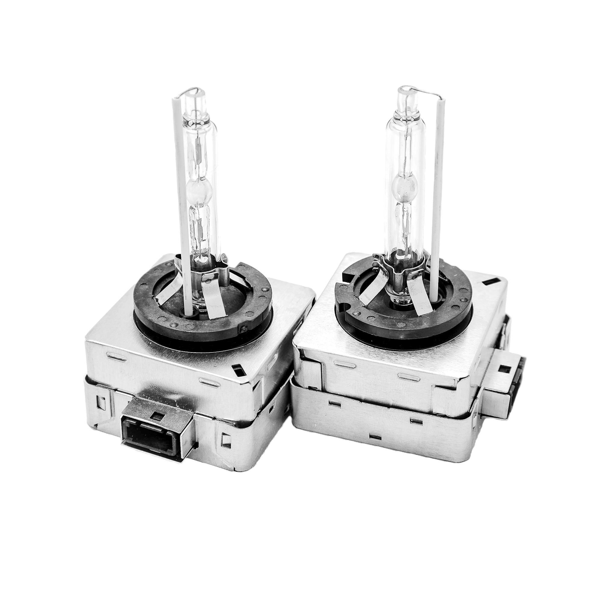 Set 2 becuri Xenon D1S White auto far, suport metalic, 35W