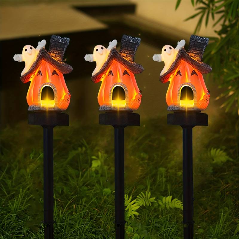 Set 2 x Lampa solara 30 cm, Dovleac placintar