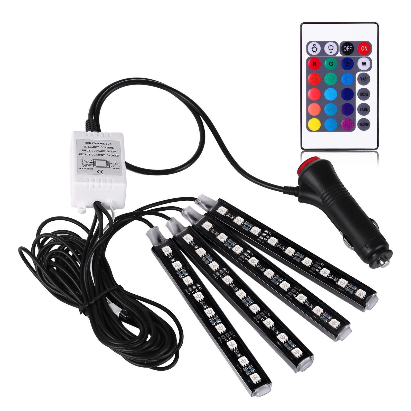 Lumini ambientale auto Kit interior LED RGB cu telecomanda