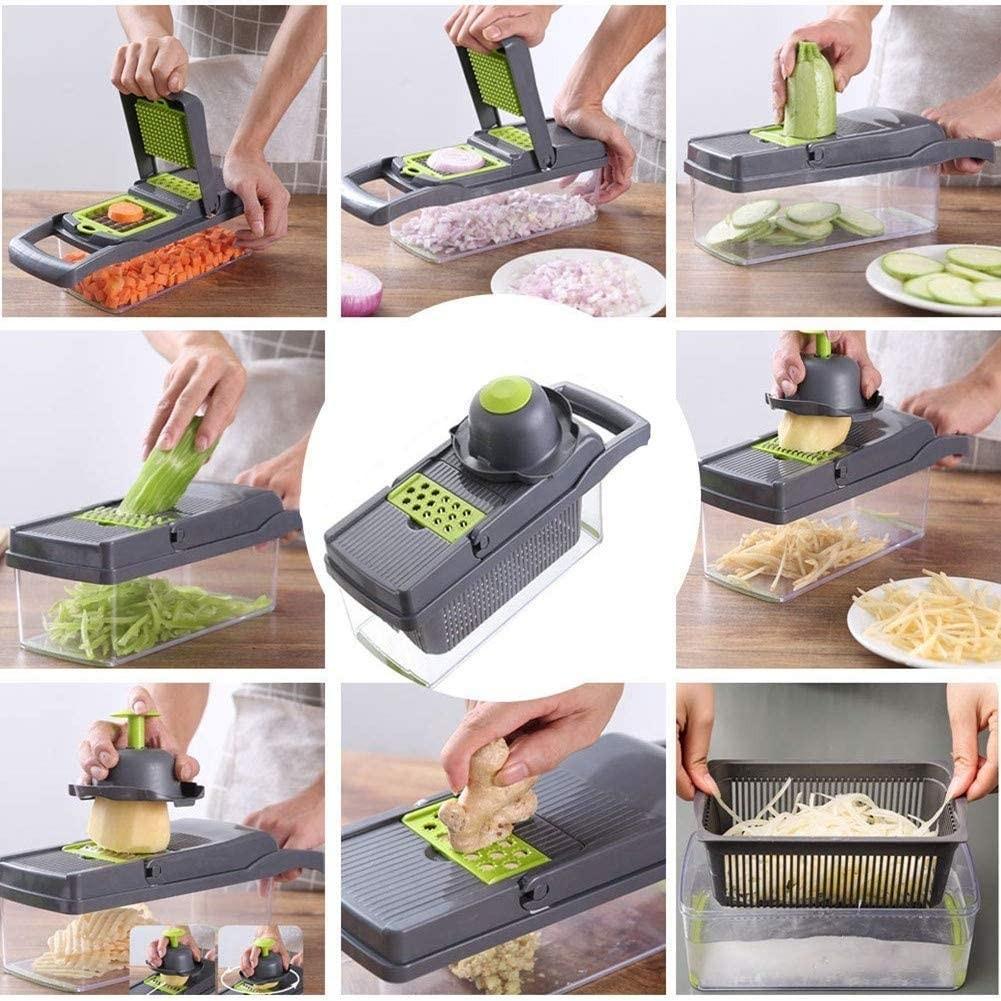 Razatoare Veggie Slicer 14 piese, lame inox + maner protectie