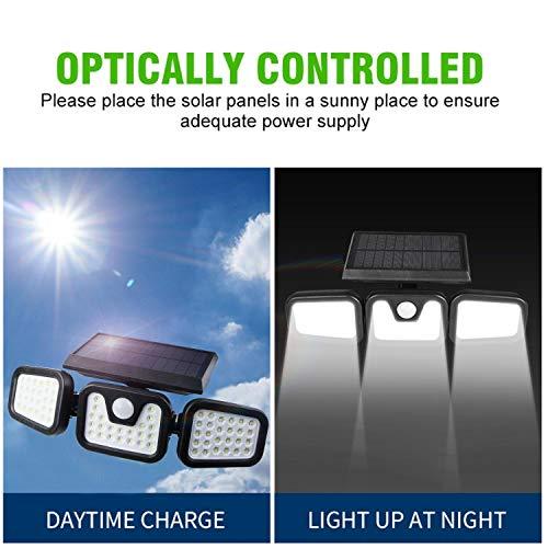 Lampa solara tripla split, senzor de de miscare, 15 W, IP65, 1200 mAh