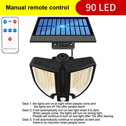 Lampa solara 90 LED, senzor de miscare, telecomanda