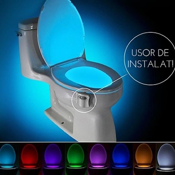 Led pentru vasul de toaleta cu senzor infrarosu de miscare si lumini