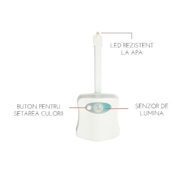 Led pentru vasul de toaleta cu senzor infrarosu de miscare si lumini
