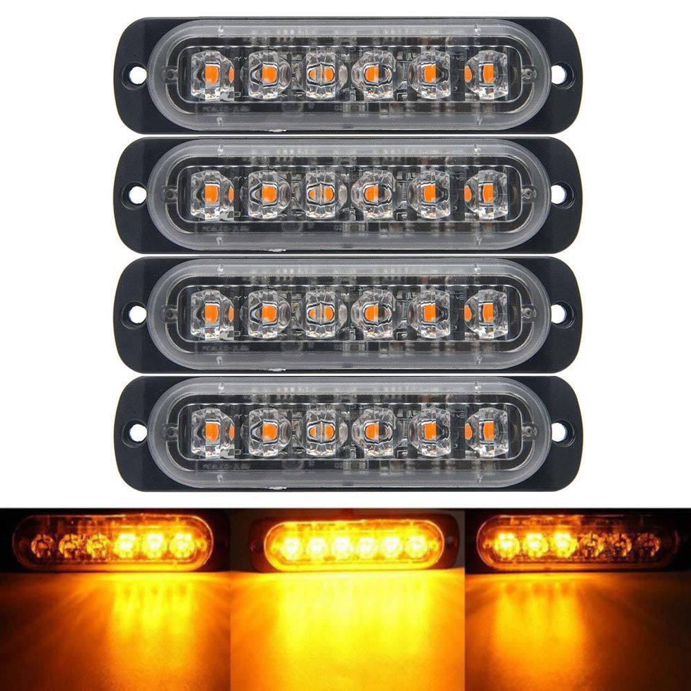 Set 4 x Stroboscop 6 LED, lumina portocalie