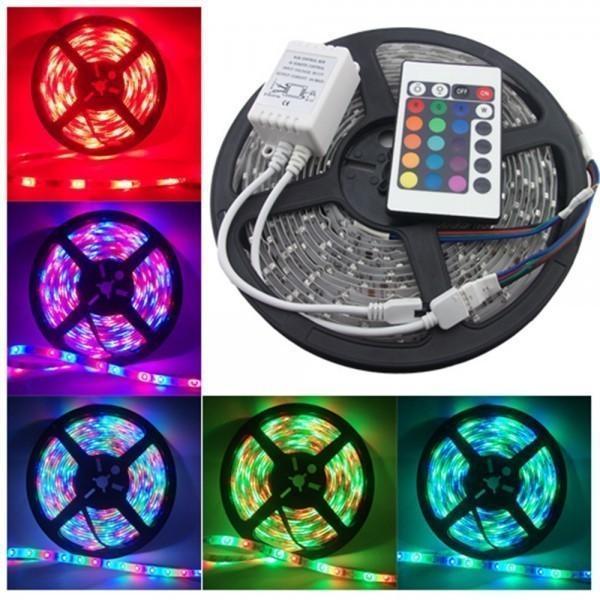 Set 2 x Banda LED RGB multicolor cu telecomanda 5 M