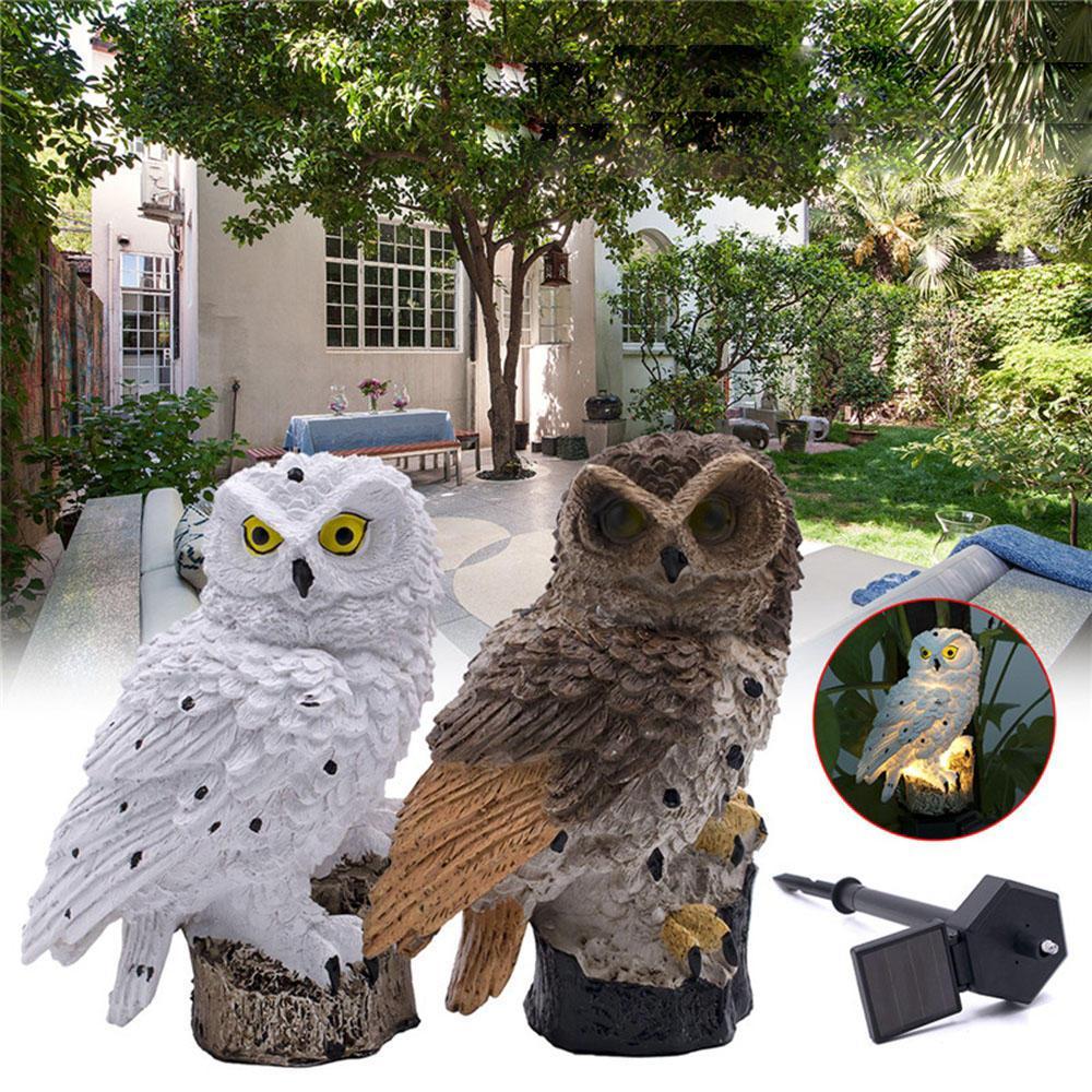 Ornament bufnita de gradina cu incarcare solara