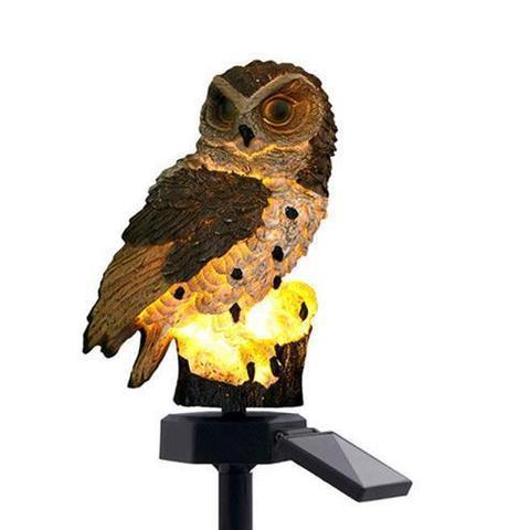 Ornament bufnita de gradina cu incarcare solara