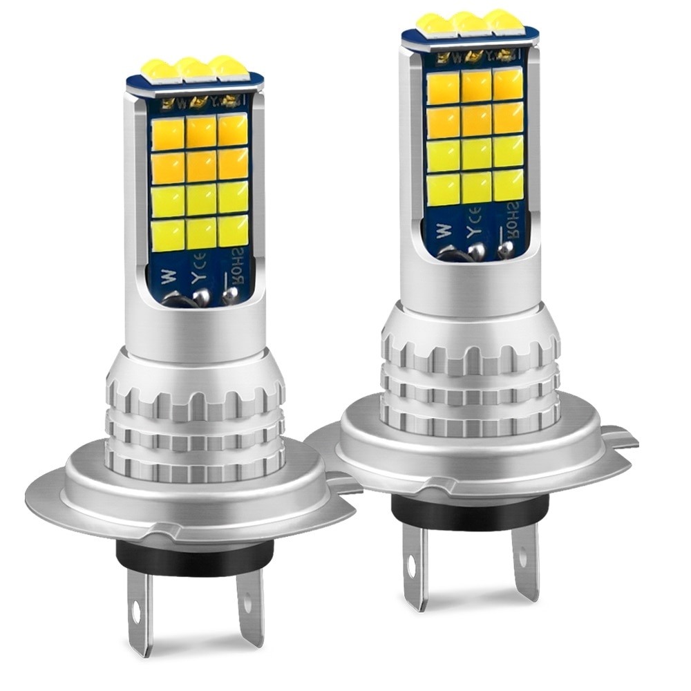 Set 2 becuri LED H7 30 LED SMD 3030, lumina alba