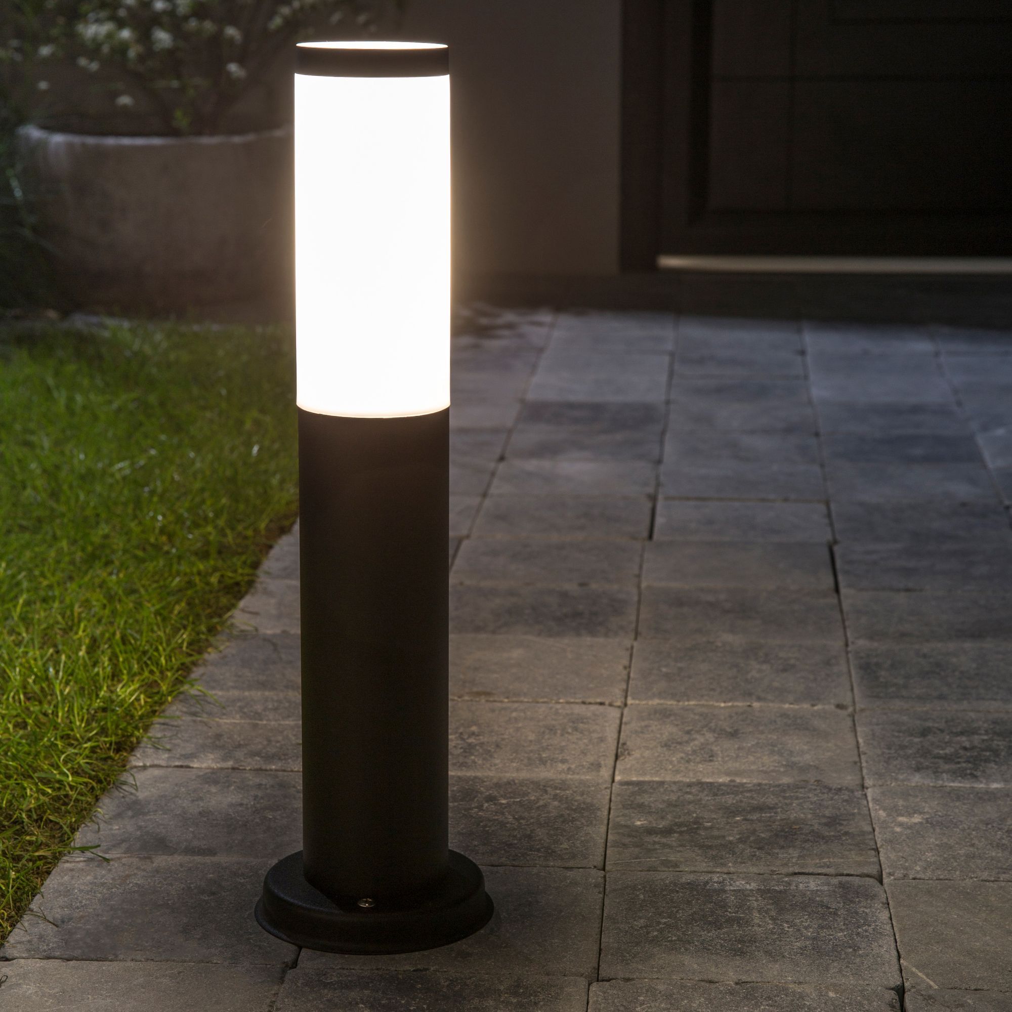Stalp iluminat exterior, baliza LED H 44 cm, IP 44, negru