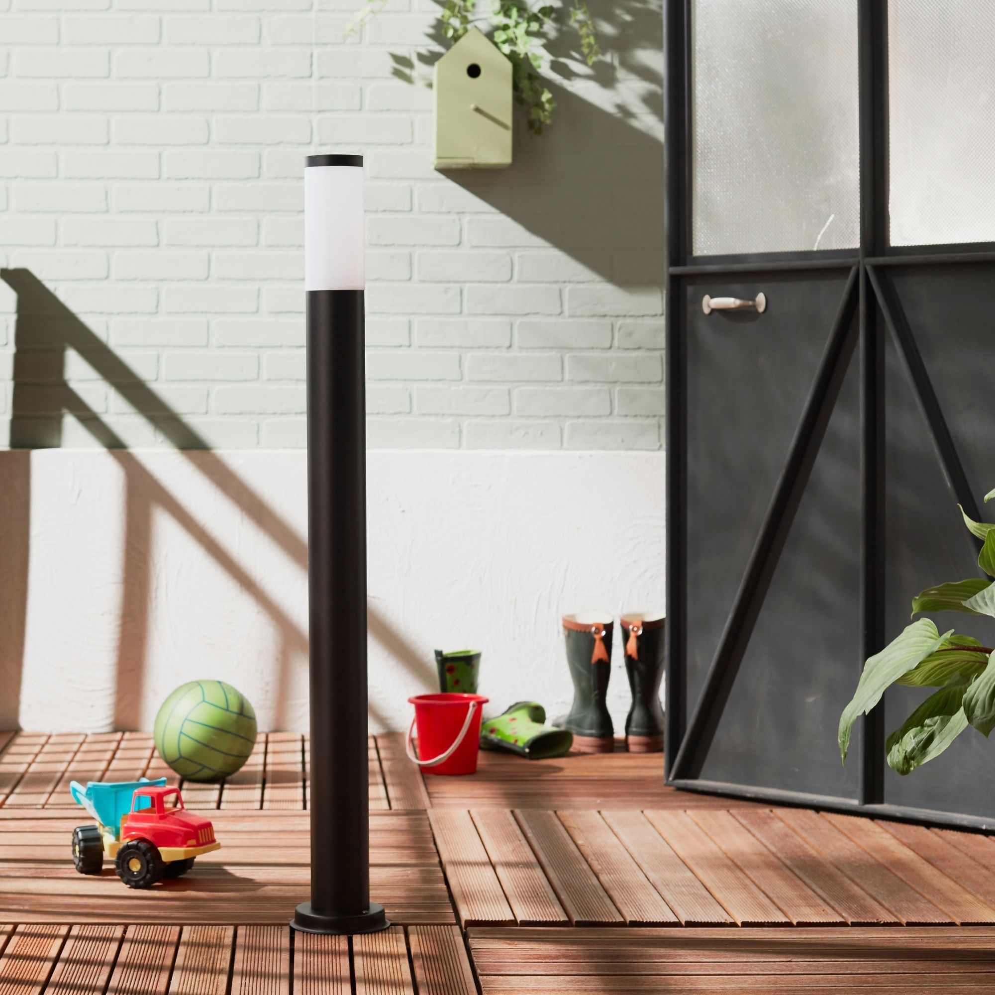 Stalp iluminat exterior, H 100 cm, IP 44, negru