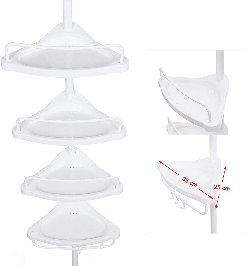 Etajera telescopica pentru baie, 4 rafturi, 100-260 cm