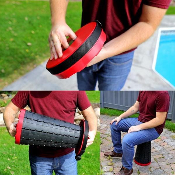 Scaun retractabil cu pliere telescopica, pentru camping