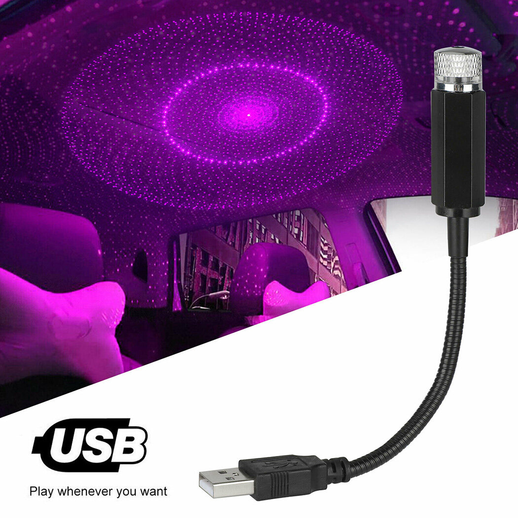 Lampa cu laser proiectie stelute mov USB, Car Ceiling USB Star