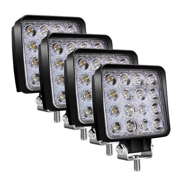 Set 4 proiectoare 16 LED 48W auto IP 67