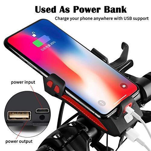 Lanterna suport telefon bicicleta, alarma, baterie de incarcare