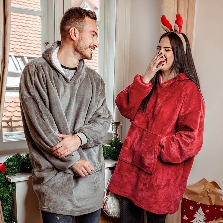 Hanorac patura cu gluga si maneci