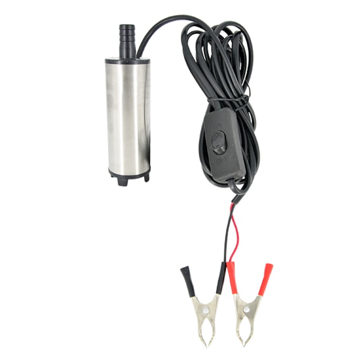 Pompa transfer lichide, combustibil, uleiuri, 12V, 12 L/min, 8500 RPM, 16 mm