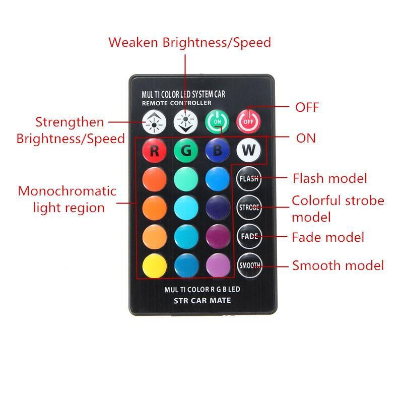 Set 2 becuri RGB auto cu telecomanda