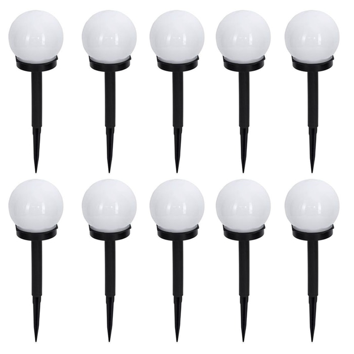 Set 10 x lampa solara tip glob, H 38 cm, senzor de lumina