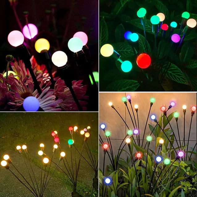 Set 4 x Lampa solara LED, 6 bulbi licurici de gradina