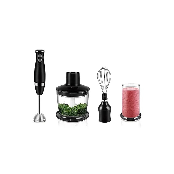 Set Blender 3 in 1, 500 W, Mixer vertical, functie Turbo, Alb