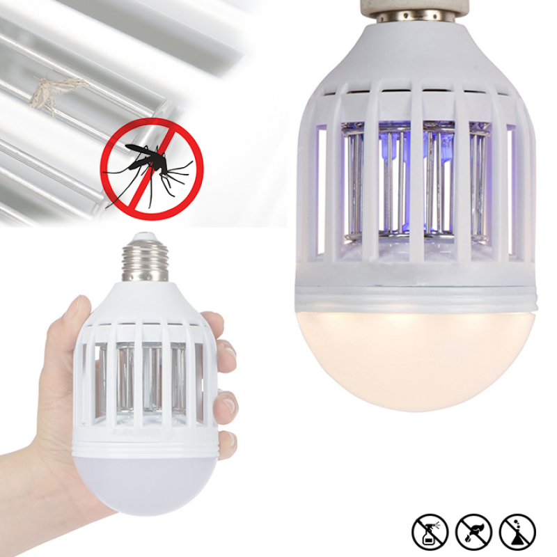 Bec antiinsecte 2 in 1 cu lampa UV impotriva tantarilor