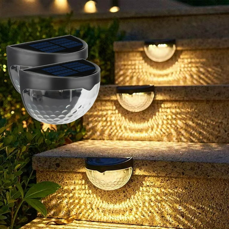 Set 4 x Lampa solara exterior, 6 LED, senzor, lumina calda, Negru