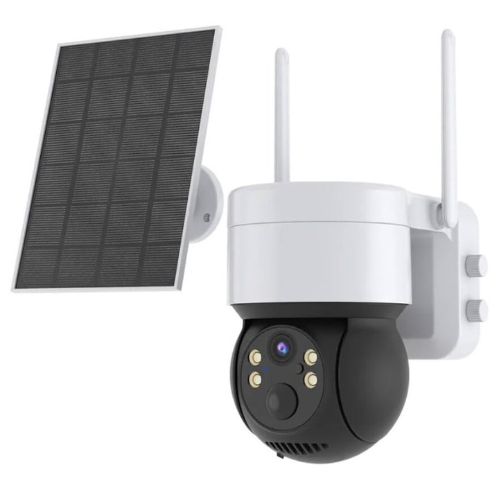 Camera video cu panou solar, Wifi, Smart, 4MP, Alb/Negru