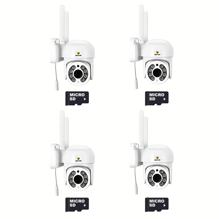 Set 4 x camera video de supraveghere IP 360 WiFi, card 32 GB