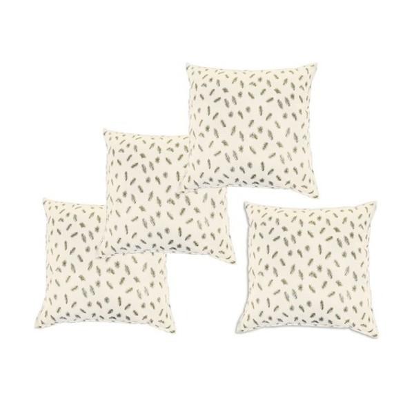 Set 4 perne din puf de gasca cu invelis din bumbac 70 x 70 cm