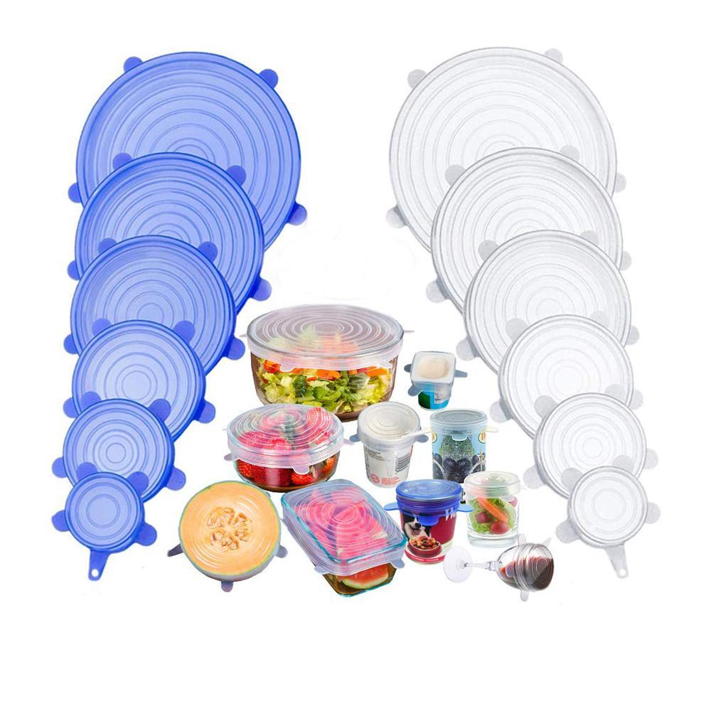 Set 6 capace alimentare din silicon, reutilizabile