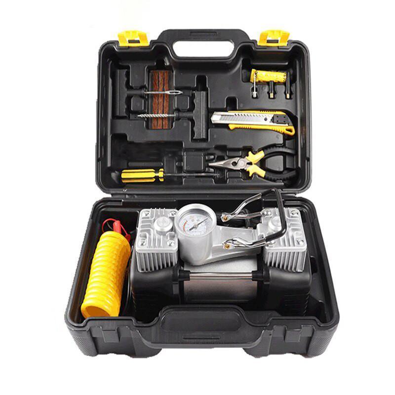 Kit pentru pana, compresor 12V, 2 cilindri si 7 accesorii